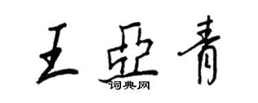 王正良王亚青行书个性签名怎么写