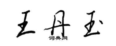 王正良王丹玉行书个性签名怎么写