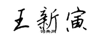 王正良王新寅行书个性签名怎么写