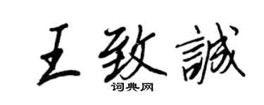 王正良王致诚行书个性签名怎么写