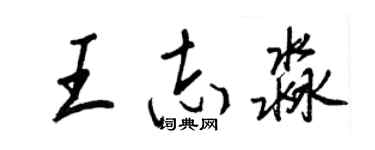 王正良王志淼行书个性签名怎么写