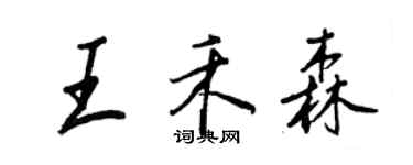 王正良王禾森行书个性签名怎么写