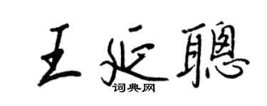 王正良王延聪行书个性签名怎么写