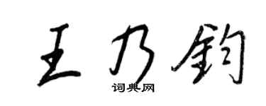 王正良王乃钧行书个性签名怎么写