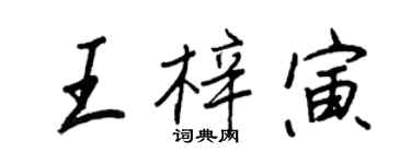 王正良王梓寅行书个性签名怎么写