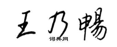 王正良王乃畅行书个性签名怎么写