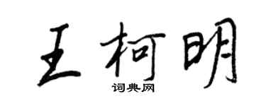 王正良王柯明行书个性签名怎么写
