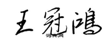 王正良王冠鸿行书个性签名怎么写