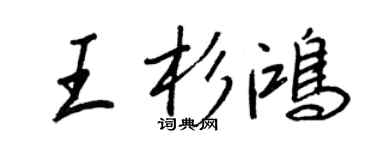 王正良王杉鸿行书个性签名怎么写