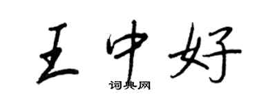 王正良王中好行书个性签名怎么写