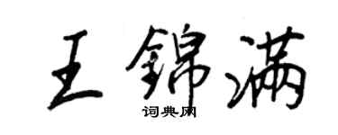王正良王锦满行书个性签名怎么写