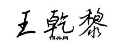 王正良王乾黎行书个性签名怎么写