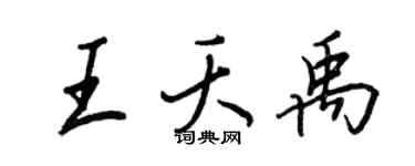 王正良王夭禹行书个性签名怎么写
