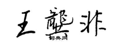 王正良王龚非行书个性签名怎么写