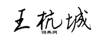 王正良王杭城行书个性签名怎么写