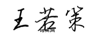 王正良王若策行书个性签名怎么写