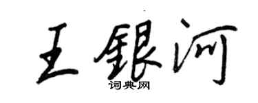 王正良王银河行书个性签名怎么写