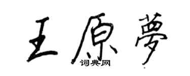 王正良王原梦行书个性签名怎么写