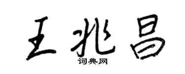 王正良王兆昌行书个性签名怎么写