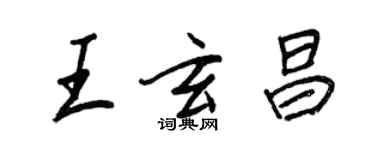 王正良王玄昌行书个性签名怎么写