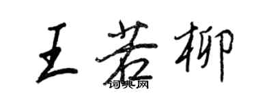 王正良王若柳行书个性签名怎么写