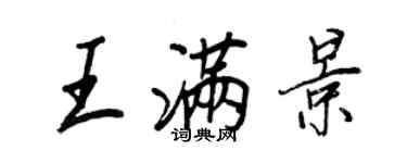王正良王满景行书个性签名怎么写