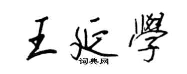 王正良王延学行书个性签名怎么写