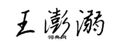 王正良王澎溺行书个性签名怎么写