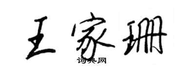 王正良王家珊行书个性签名怎么写