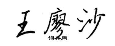 王正良王廖沙行书个性签名怎么写