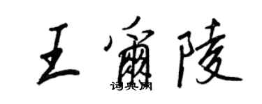 王正良王尔陵行书个性签名怎么写