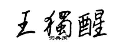 王正良王独醒行书个性签名怎么写