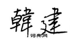 王正良韩建行书个性签名怎么写