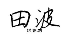 王正良田波行书个性签名怎么写