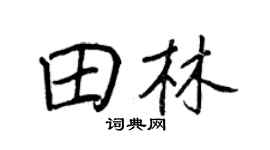 王正良田林行书个性签名怎么写