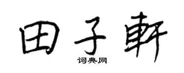 王正良田子轩行书个性签名怎么写