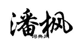 胡问遂潘枫行书个性签名怎么写
