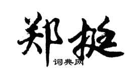 胡问遂郑挺行书个性签名怎么写