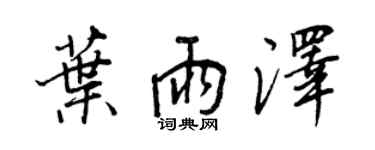 王正良叶雨泽行书个性签名怎么写