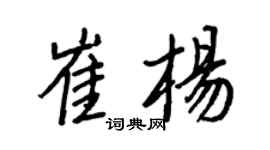 王正良崔杨行书个性签名怎么写