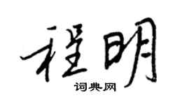 王正良程明行书个性签名怎么写