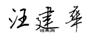 王正良汪建华行书个性签名怎么写