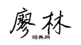 王正良廖林行书个性签名怎么写