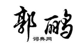 胡问遂郭鹂行书个性签名怎么写