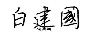 王正良白建国行书个性签名怎么写