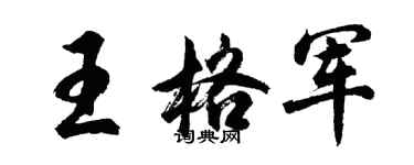 胡问遂王格军行书个性签名怎么写