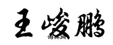 胡问遂王峻鹏行书个性签名怎么写