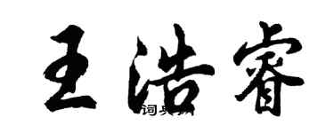 胡问遂王浩睿行书个性签名怎么写