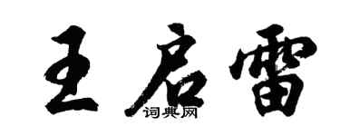 胡问遂王启雷行书个性签名怎么写