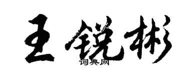 胡问遂王锐彬行书个性签名怎么写